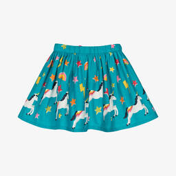 فروجي-تنورة قطن عضوي بوبلين لون أزرق | Childrensalon Outlet