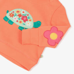 Frugi-Girls Coral Tortoise Organic Sweatshirt | Childrensalon Outlet