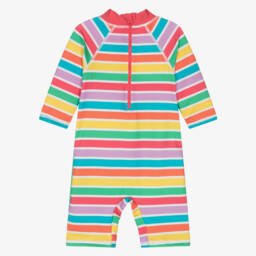Frugi-Girls Green & Striped Sun Suit (UPF50+) | Childrensalon Outlet