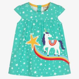 Frugi-Зеленое платье с единорогом для девочек | Childrensalon Outlet