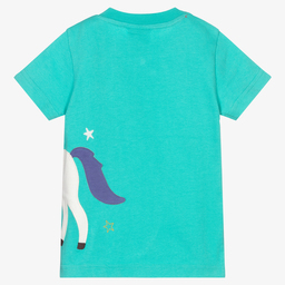 Frugi-Girls Green Unicorn T-Shirt | Childrensalon Outlet