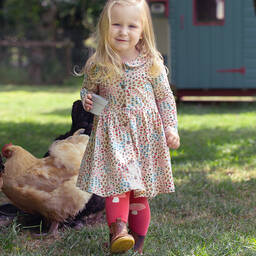 Frugi-Girls Pink & Blue Cotton Tights (2 Pack) | Childrensalon Outlet