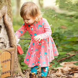 Frugi-Розовое хлопковое платье с феями для девочек | Childrensalon Outlet