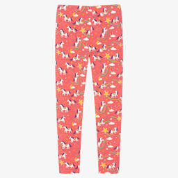 Frugi-Girls Pink Cotton Unicorn Leggings | Childrensalon Outlet