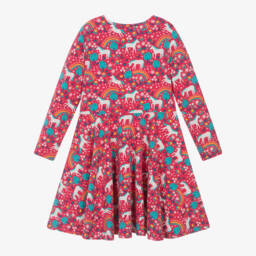 Frugi-Girls Pink Horse Skater Dress | Childrensalon Outlet