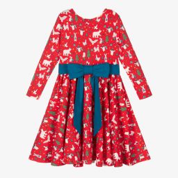 Frugi-Girls Red Christmas Dress | Childrensalon Outlet