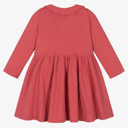 فروجي-فستان قطن عضوي لون أحمر | Childrensalon Outlet