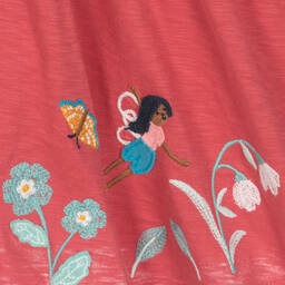 فروجي-فستان قطن عضوي لون أحمر | Childrensalon Outlet