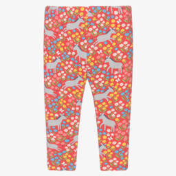 Frugi-Girls Rosy Donkey-Patterned Cotton Leggings | Childrensalon Outlet