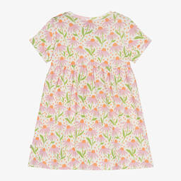 Frugi-Girls White Cotton Floral Print Dress | Childrensalon Outlet