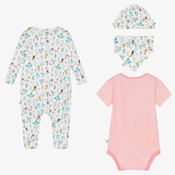 Frugi-Girls White Organic Cotton Babysuit Set | Childrensalon Outlet