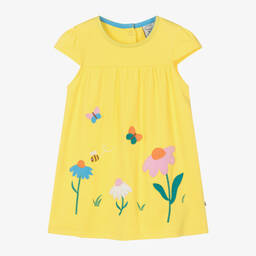 Frugi-Girls Yellow Organic Cotton Dress | Childrensalon Outlet