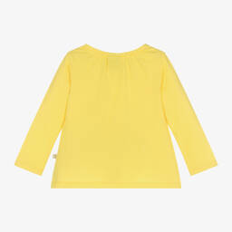 Frugi-Girls Yellow Organic Cotton Flower Top | Childrensalon Outlet