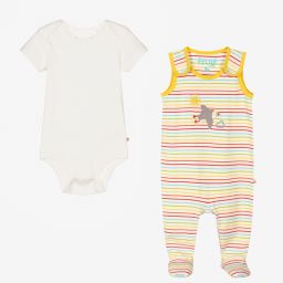Frugi-Ivory Cotton Babygrow Set | Childrensalon Outlet