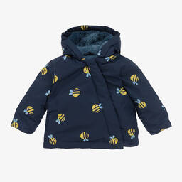Frugi-Navy Blue & Yellow Bee 2-in-1 Pramsuit | Childrensalon Outlet