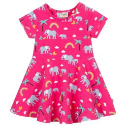 Frugi-Pink Organic Cotton Dress  | Childrensalon Outlet