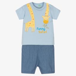 FS Baby-Baby Boys Blue Shorts Set | Childrensalon Outlet