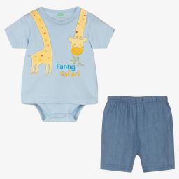 FS Baby-Baby Boys Blue Shorts Set | Childrensalon Outlet