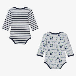 FS Baby-Baby Boys Grey Cotton Bodyvest (2 Pack) | Childrensalon Outlet