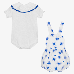 FS Baby-Baby Girls Cotton Dungaree Set | Childrensalon Outlet