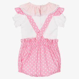 FS Baby-Baby Girls Cotton Dungaree Set | Childrensalon Outlet