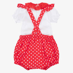 FS Baby-Baby Girls Cotton Dungaree Set | Childrensalon Outlet