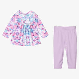 FS Baby-Baby Girls Cotton Purple Leggings Set | Childrensalon Outlet