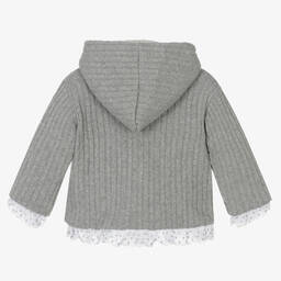 FS Baby-Baby Girls Grey Cotton Knit Cardigan | Childrensalon Outlet