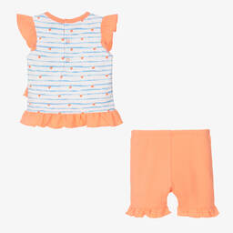 FS Baby-Baby Girls Orange Shorts Set | Childrensalon Outlet