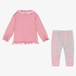 FS Baby-Baby Girls Pink Cotton Leggings Set | Childrensalon Outlet