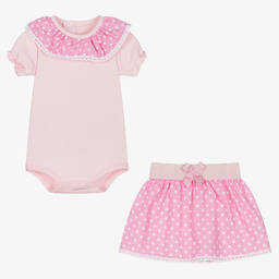 FS Baby-Baby Girls Pink Cotton Skirt Set | Childrensalon Outlet