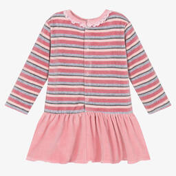 FS Baby-Baby Girls Pink Striped Velour Dress | Childrensalon Outlet