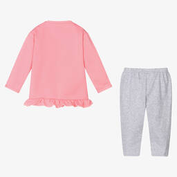 إف إس بيبي-Baby Girls Pink Top & Grey Leggings Set | Childrensalon Outlet