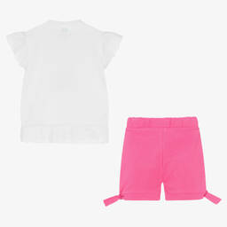 FS Baby-Baby Girls Pink & White Cotton Shorts Set | Childrensalon Outlet