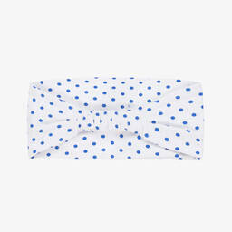 FS Baby-Baby Girls White & Blue Cotton Headband | Childrensalon Outlet
