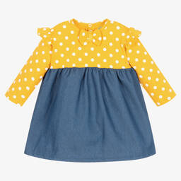إف إس بيبي-Baby Girls Yellow & Blue Dress | Childrensalon Outlet