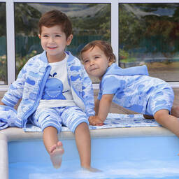 FS Baby-Blue Cotton Baby Shortie | Childrensalon Outlet