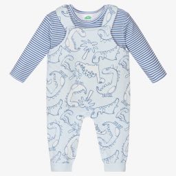 إف إس بيبي-Blue Cotton Top & Dungaree Set | Childrensalon Outlet
