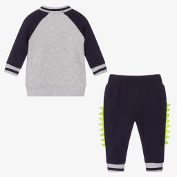 FS Baby-Blue & Grey Cotton Tracksuit | Childrensalon Outlet