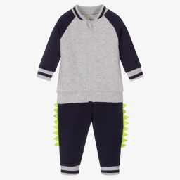 FS Baby-Blue & Grey Cotton Tracksuit | Childrensalon Outlet