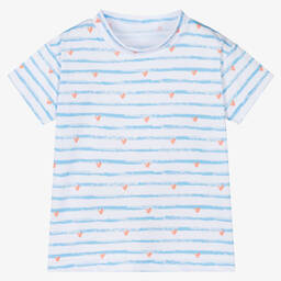 إف إس بيبي-Blue & White Stripe Baby Swim Top | Childrensalon Outlet