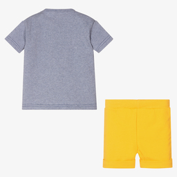 FS Baby-Blue & Yellow Baby Shorts Set | Childrensalon Outlet