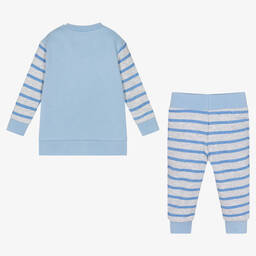 إف إس بيبي-Boys Blue Cotton Robot Dino Trouser Set | Childrensalon Outlet