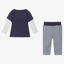 إف إس بيبي-Boys Blue Cotton Trouser Set | Childrensalon Outlet