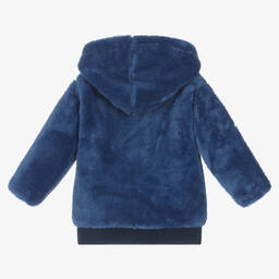 FS Baby-Boys Blue Faux Fur Zip-Up Top | Childrensalon Outlet