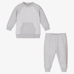 FS Baby-Boys Grey Cotton Tracksuit | Childrensalon Outlet