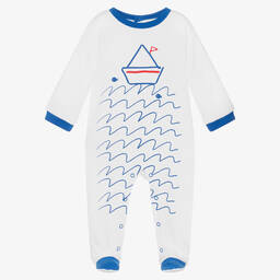 FS Baby-Boys White Cotton Babygrow | Childrensalon Outlet