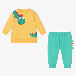 FS Baby-Boys Yellow & Green Cotton Trouser Set | Childrensalon Outlet