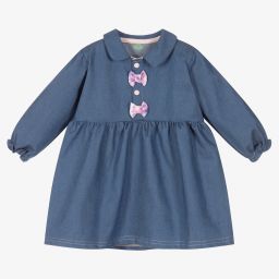 إف إس بيبي-Girls Blue Denim Dress | Childrensalon Outlet