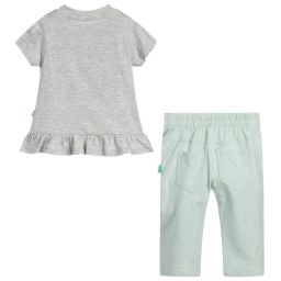 FS Baby-Girls Grey & Green Trouser Set | Childrensalon Outlet